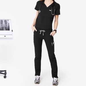 Figs Yola Black Pants